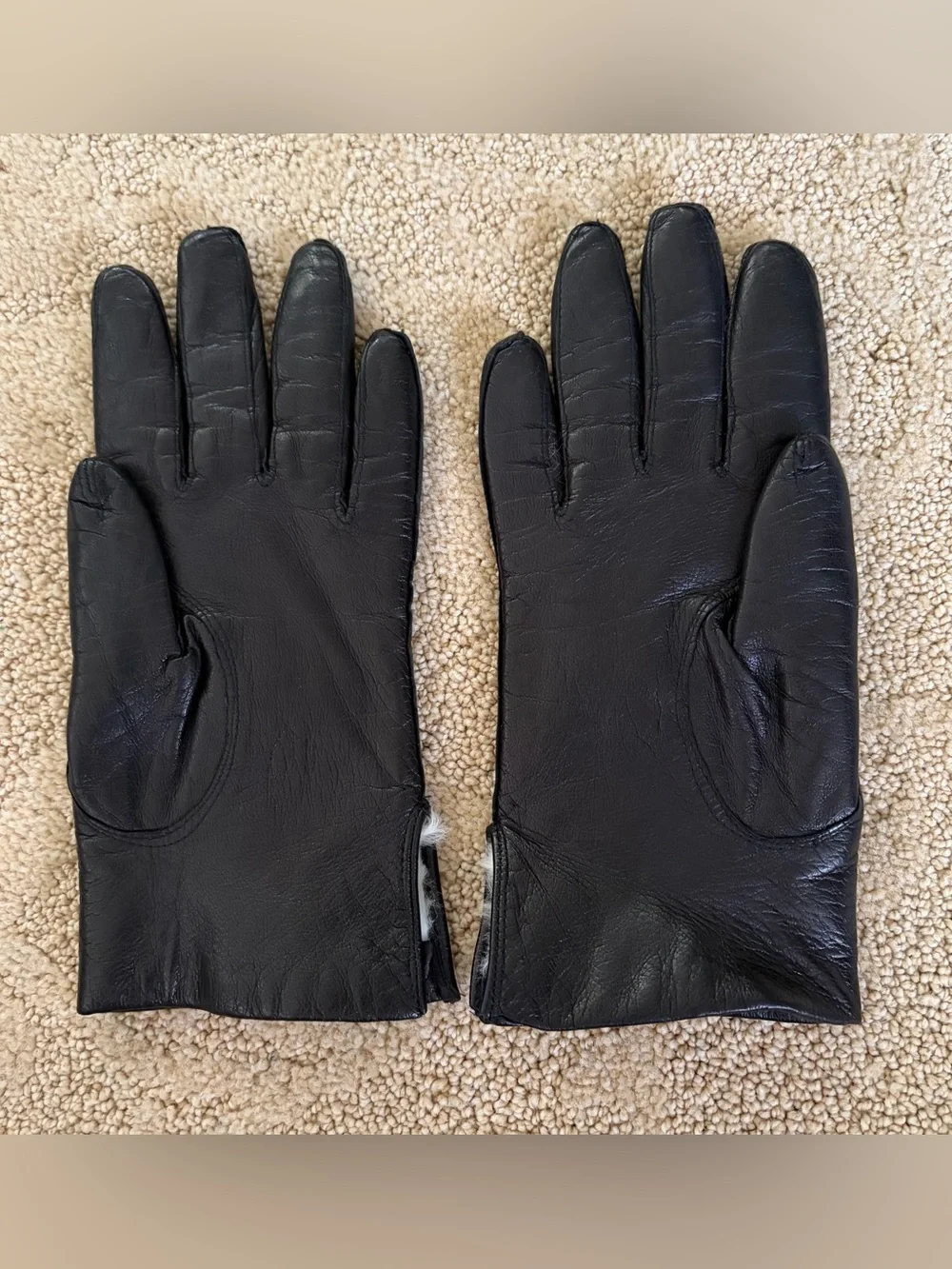 Classic Black Leather Gloves for Women Made in Italy Small